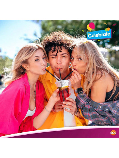 SOL 100pk Multi-Coloured Bubble Tea Paper Straws - Large Boba Straws For Milkshakes & Smoothies - Sturdy, Spiral Design In Yellow, Green, Red & Blue - Perfect For Home, Parties, Or Commercial Use