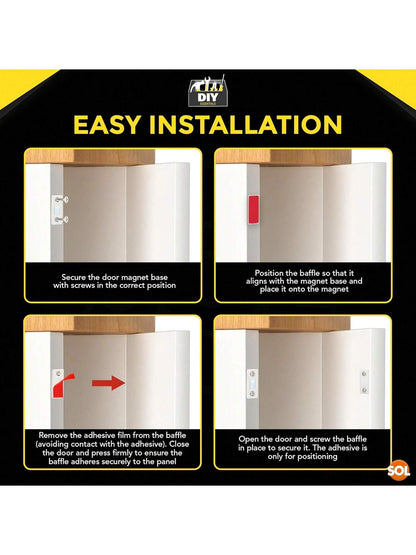 SOL 12pk Cabinet Magnets & Fittings – Magnetic Catches For Cupboards, Wardrobes, Kitchen Units, And Cabinets – Slim Door Catch Kit For Secure Closures, Drawers, And Furniture Doors