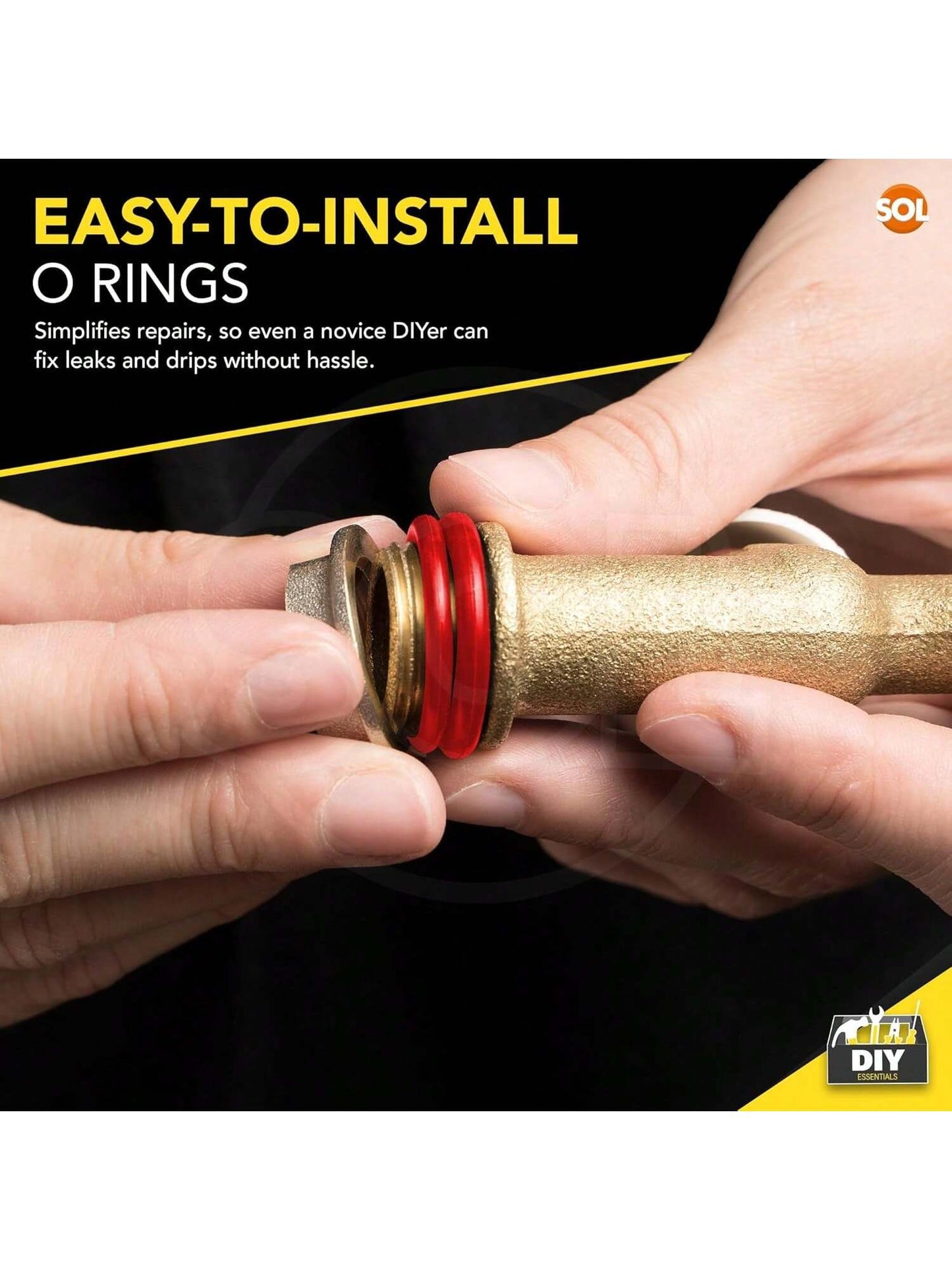 SOL 225pk O Ring Gasket Kit – Assorted Tap Washers For Mixer Taps & Plumbing – Durable Rubber Seals For DIY, Pipe Fittings, Leak Prevention, Automotive, Shower & Household Repairs