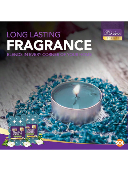 SOL 60pk Tea Light Candles Mountain Spring – 3.5 Hour Burn Time, Scented Tea Lights With A Refreshing Fragrance - Ideal For Home, Relaxation, Romantic Dinners, Weddings, Festive Decor, Cosy Evenings