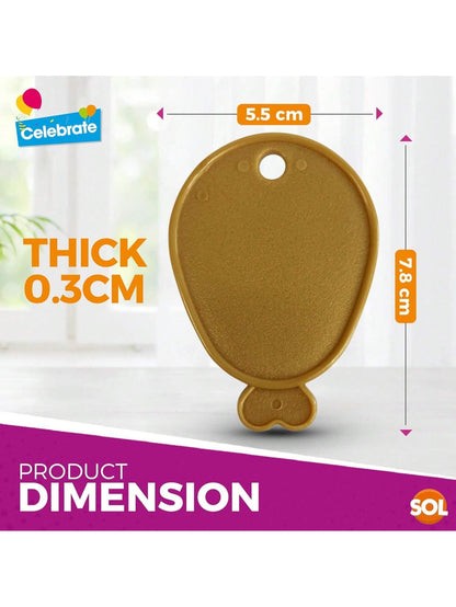 SOL 48pk Helium Balloon Weights - Gold Plastic Party Accessories - Perfect For Securing Balloons At Birthdays, Weddings, New Year - Heavy Duty 205g Weights For Decorations And Large Celebrations
