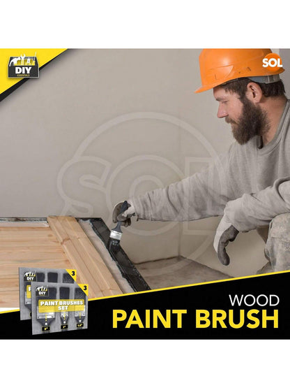 SOL 6pk Paint Brushes Set - 1", 1.5", 2" Paint Brushes Decorating Set - Ideal For DIY - Multipurpose, Interior And Exterior Painting, No Bristle Loss, Wood Wall Ceiling Cutting In