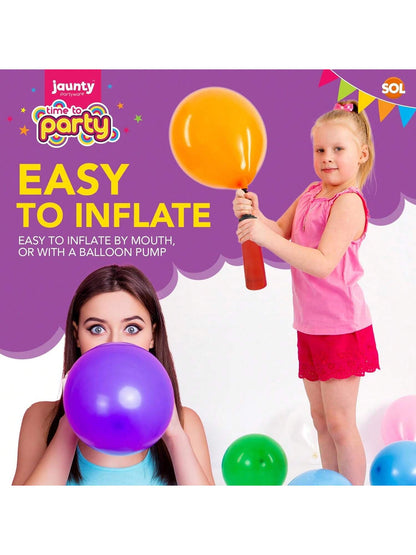 Jaunty Partyware 70pk Premium Latex Multicoloured Balloons, 10.5 Inch Size - Vibrant Party Balloon for Birthdays, Baby Showers & Kids' Parties - Ideal for Balloon Arch, Party Games & Decorations