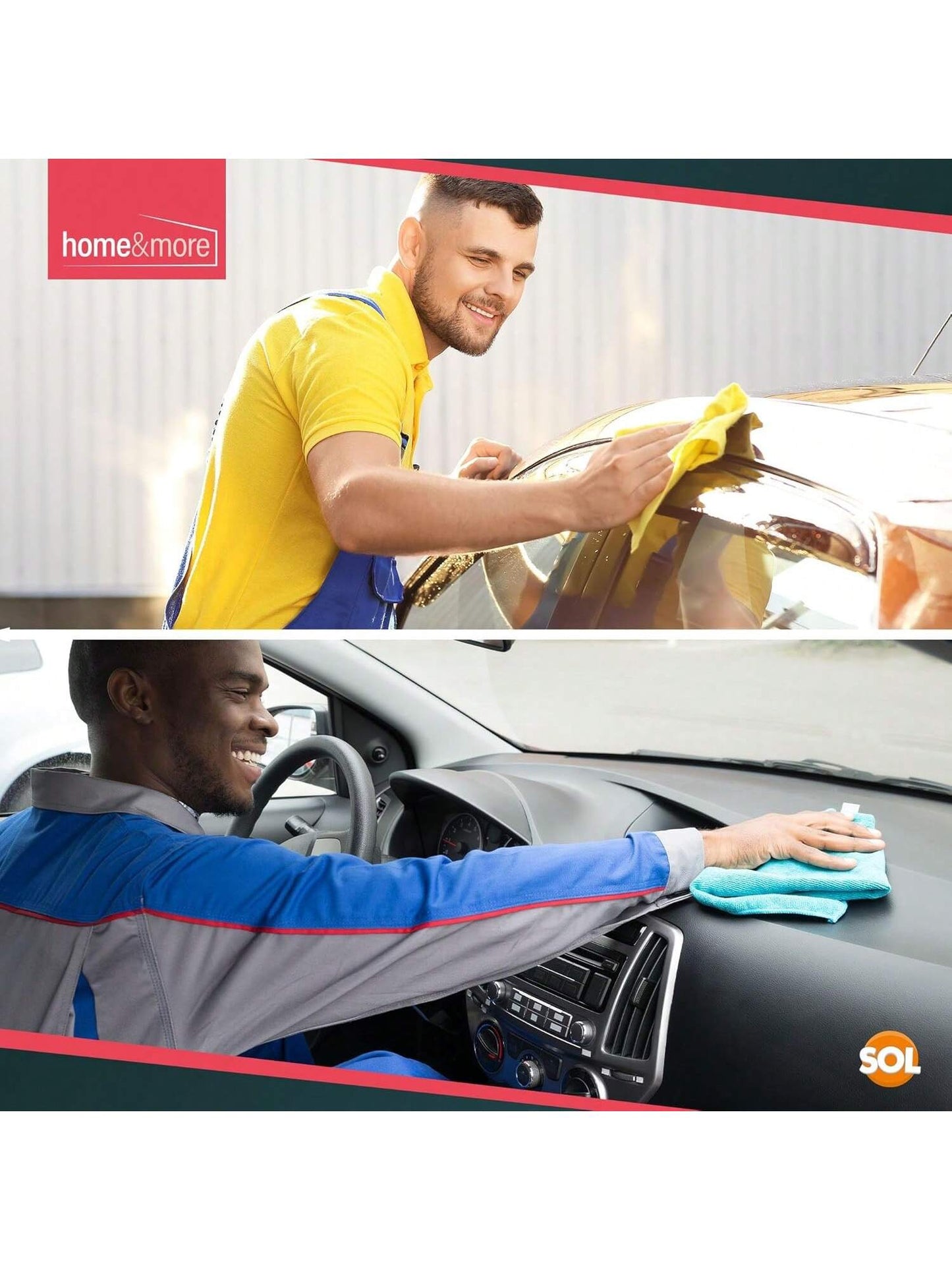 SOL 20pk Microfibre Cloths, 28cmx28cm MIcro Fibre Towels For Car Polishing, Interior And Exterior Window Cleaning, All Purpose Use For Home And Kitchen, Microfiber Absorbent, Ideal For Detailing