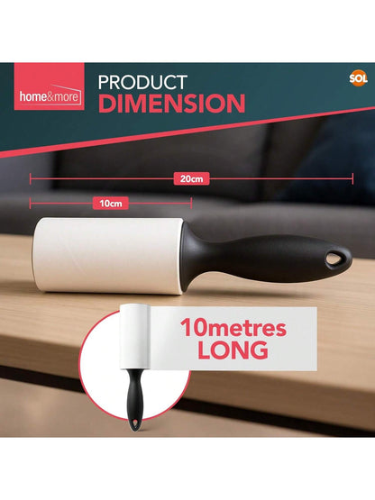 SOL 6pk 10m Lint Rollers With 396 Sticky Sheets & Handle Each - Lint Remover For Pet Hair, Carpet & Clothing, 10m Sticky Roller With Easy Tear-To Tear Sheets For Quick & Easy Cleaning