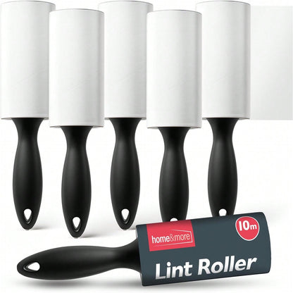 SOL 6pk 10m Lint Rollers With 396 Sticky Sheets & Handle Each - Lint Remover For Pet Hair, Carpet & Clothing, 10m Sticky Roller With Easy Tear-To Tear Sheets For Quick & Easy Cleaning