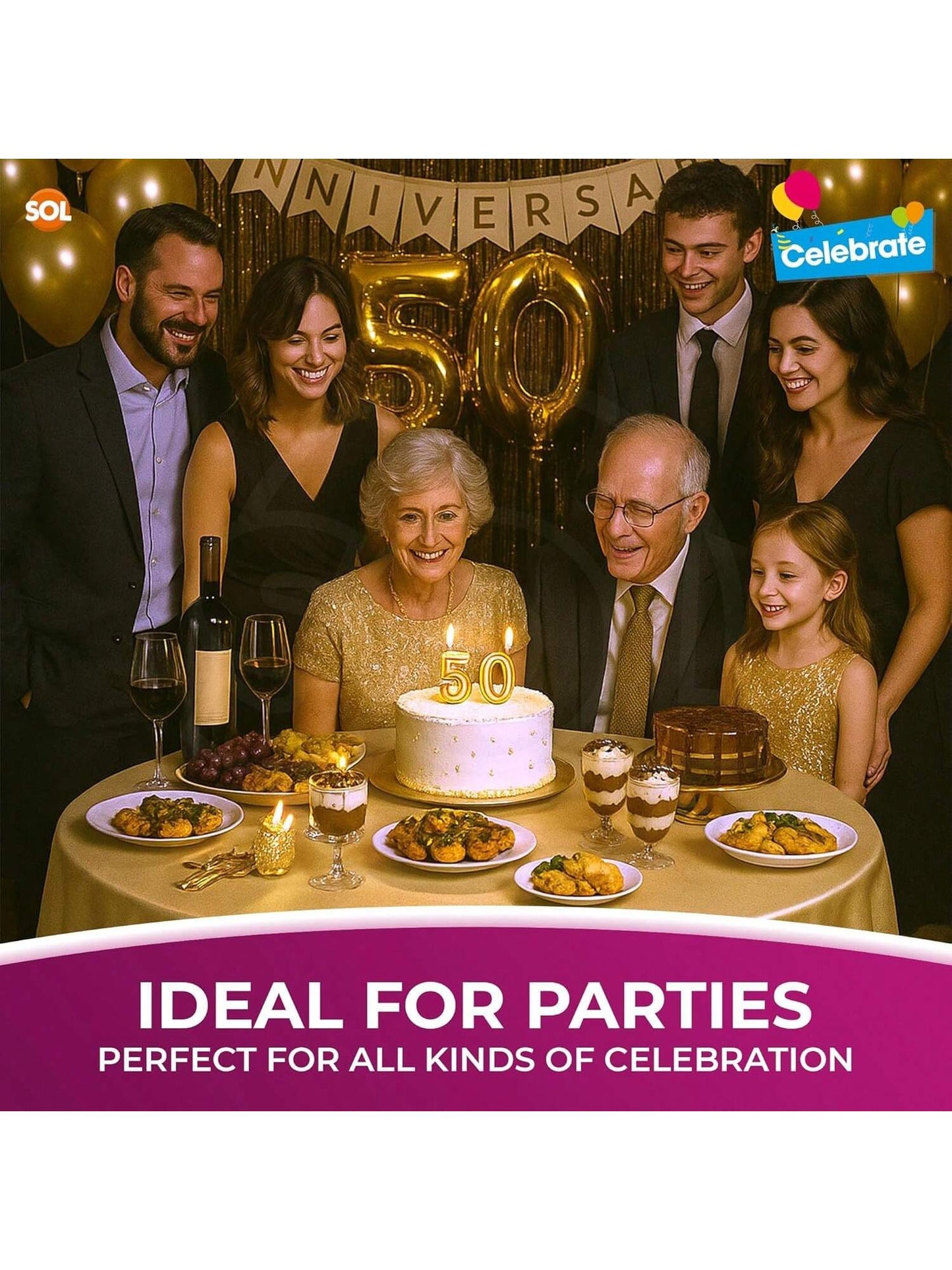 SOL 3pk Gold Round Table Cloth Disposable 140cm Party Tablecloths For Circular Table Cloth Cover - Durable Spill Protection - Perfect For Weddings, Buffets, Catering, Restaurants & Special Events