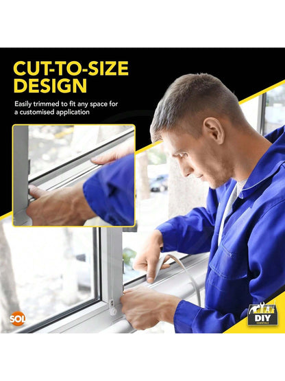 SOL 7m Roll Universal Sealing Tape For Home & Bathroom – Waterproof Shower Seal Strip – White Bathroom Sealant – Self-Adhesive Caulk Tape For Bathtubs, Sinks & Kitchen Counters