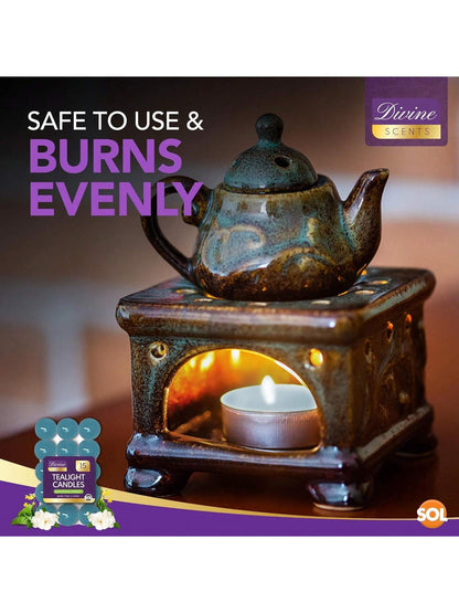 SOL 15pk Tea Light Candles Mountain Spring – 3.5 Hour Burn Time, Scented Tea Lights With A Refreshing Fragrance - Ideal For Home, Relaxation, Romantic Dinners, Weddings, Festive Decor, Cosy Evenings