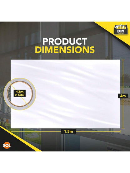 SOL 1.5m X 4m Window Insulation Film Kit – Thermal Control For Summer & Winter – Heat Blocking, UV Protection, Glare Reduction, Sun Shield, Draft Excluder & Double Glazing Insulation Film