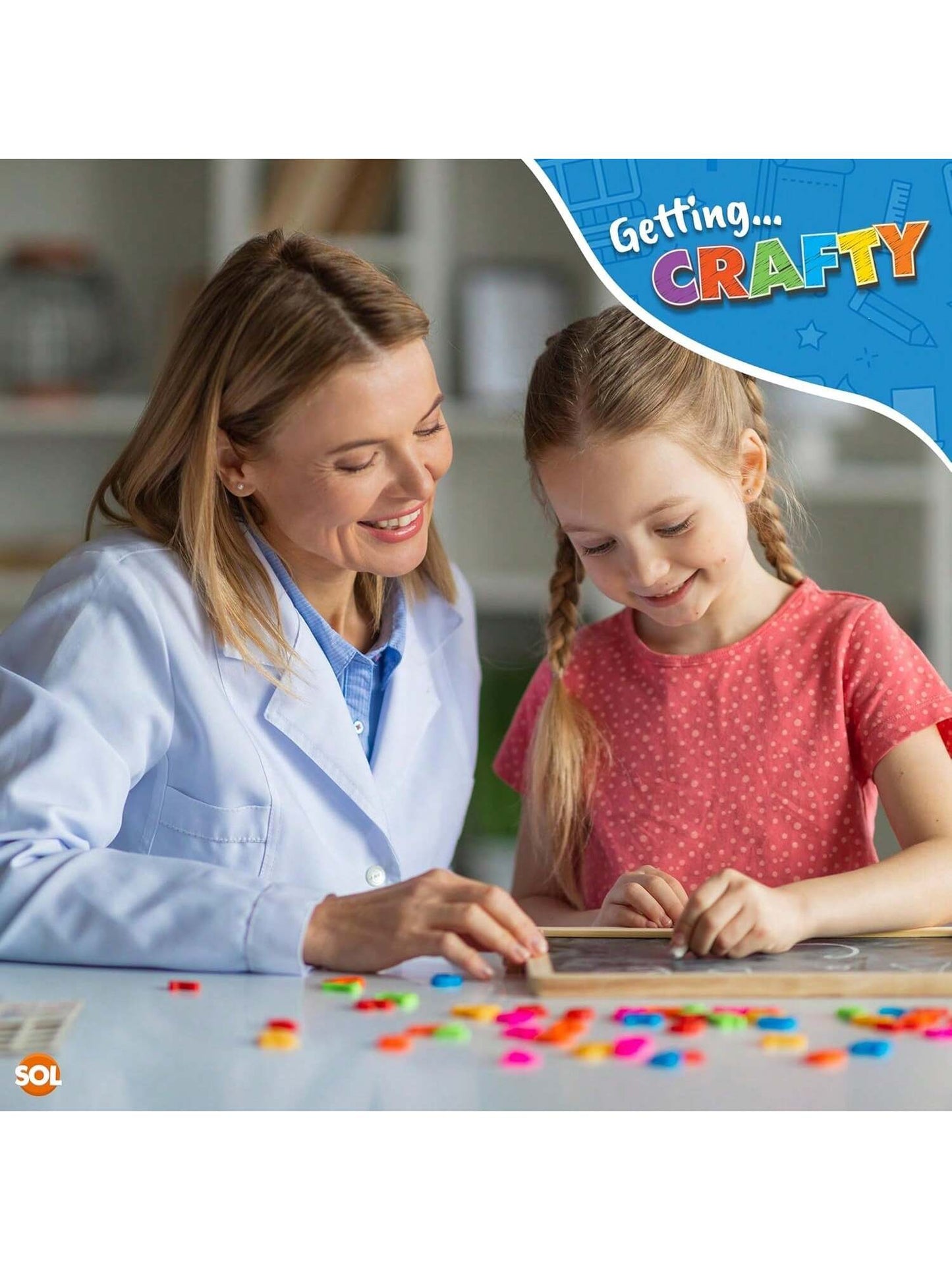 SOL Chalkboard With Chalk & Eraser Set, 21 X 28cm Small Chalkboard For Kids, Lightweight & Portable Blackboard With Wooden Frame, Wall Mounting, Ideal For Home, Office, Classrooms & Creative Drawings