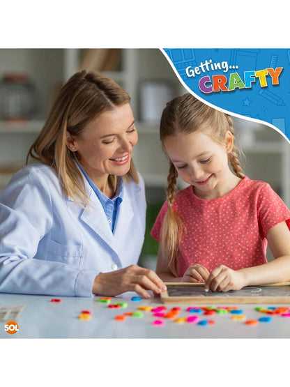 SOL Chalkboard With Chalk & Eraser Set, 21 X 28cm Small Chalkboard For Kids, Lightweight & Portable Blackboard With Wooden Frame, Wall Mounting, Ideal For Home, Office, Classrooms & Creative Drawings