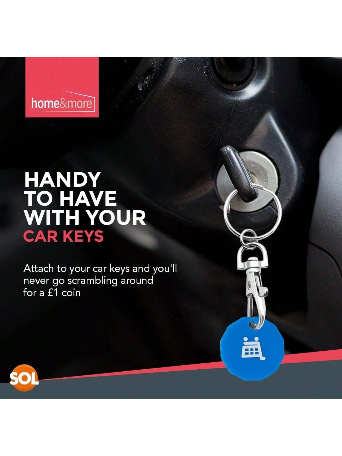 SOL 6pk Shopping Trolley Token – Acrylic Pound Coin Trolley Token For Supermarket Cart & Gym Locker – Lightweight – Can Fit To New Trolleys & Lockers