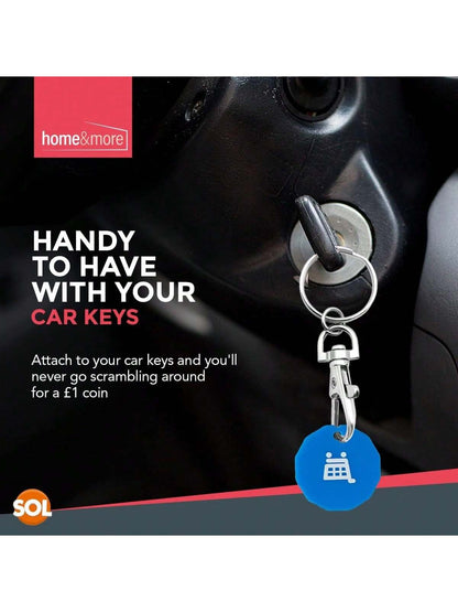 SOL 6pk Shopping Trolley Token – Acrylic Pound Coin Trolley Token For Supermarket Cart & Gym Locker – Lightweight – Can Fit To New Trolleys & Lockers