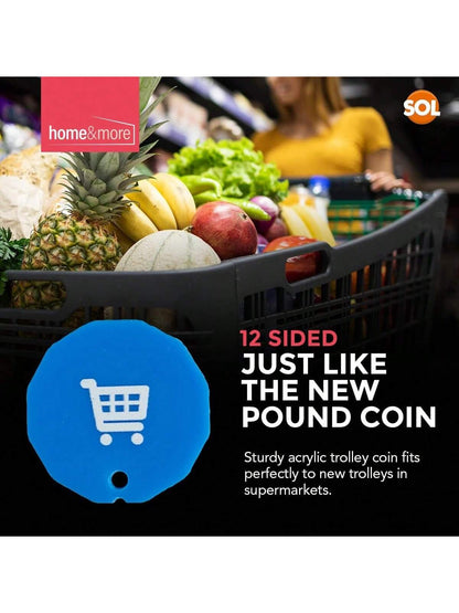 SOL 6pk Shopping Trolley Token – Acrylic Pound Coin Trolley Token For Supermarket Cart & Gym Locker – Lightweight – Can Fit To New Trolleys & Lockers