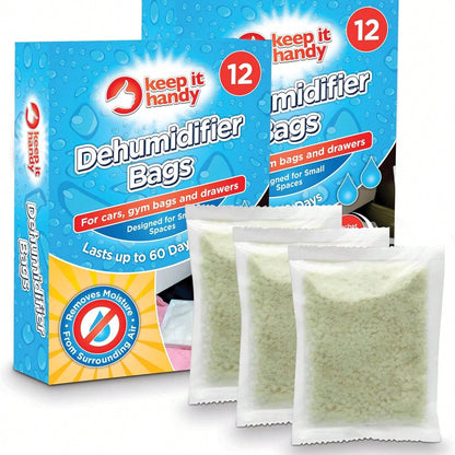 SOL 24pk Dehumidifier Bags - Interior Dehumidifiers Disposable For Home, Wardrobe & Car - Moisture Absorbers With Damp Control & Odor Removal - Compact & Portable - Fits In Small Area