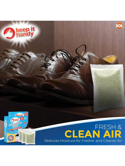 SOL 24pk Dehumidifier Bags - Interior Dehumidifiers Disposable For Home, Wardrobe & Car - Moisture Absorbers With Damp Control & Odor Removal - Compact & Portable - Fits In Small Area