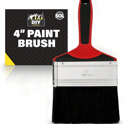 SOL 4 Inch Paint Brush - Fence Paint Brush For Interior And Exterior - Ideal For DIY, Walls, Woodwork, And Home Renovation - Soft Bristles For Smooth Finish