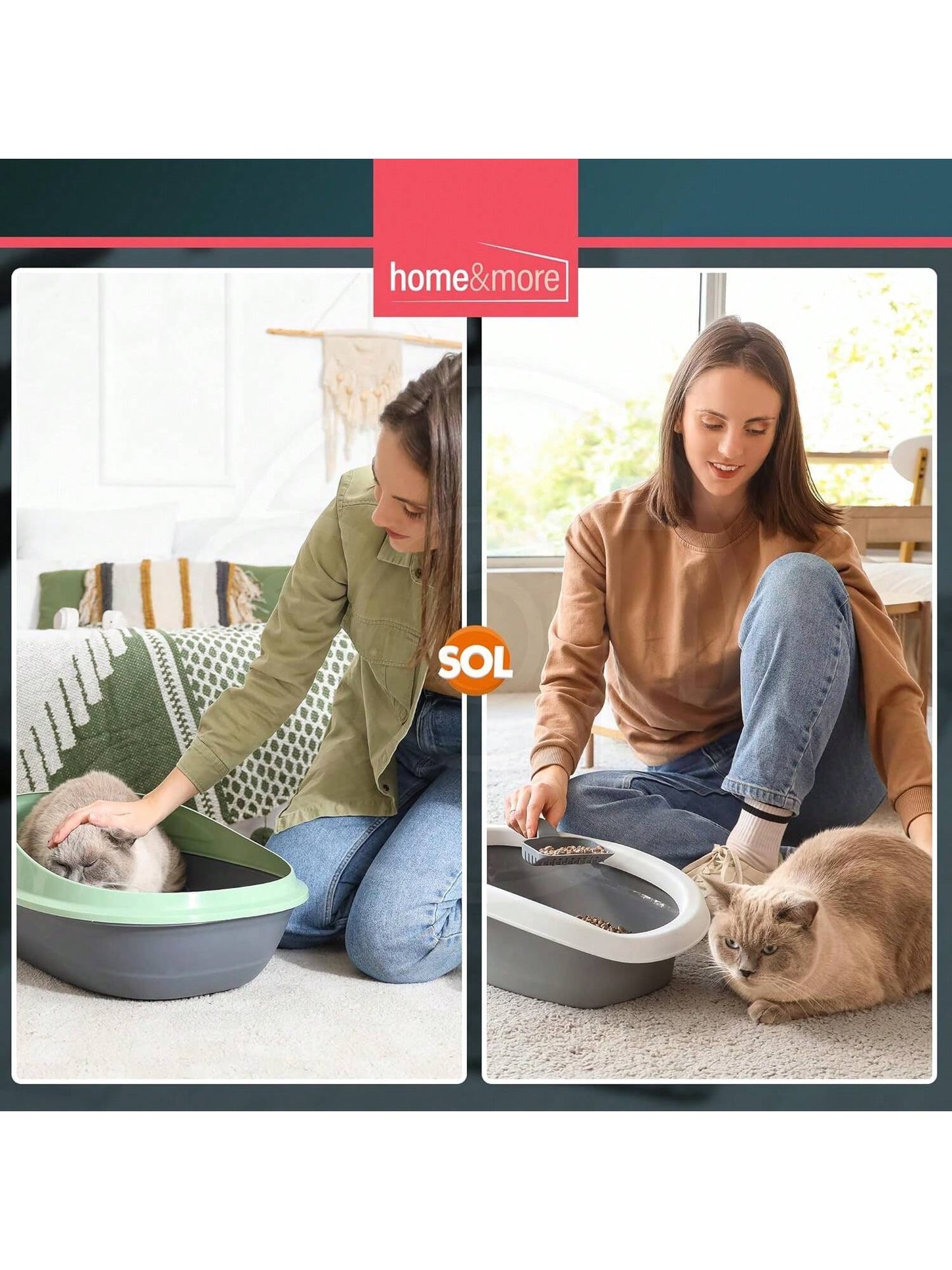 SOL 10pk Extra Large Cat Litter Tray Liners, 56cm X 70cm Thick Leak Proof Litter Bags, Tear-Resistant And Leak Proof Design For Easy Cleanup, Fit To Small To Large Cat Tray, Effortless Setup & Removal