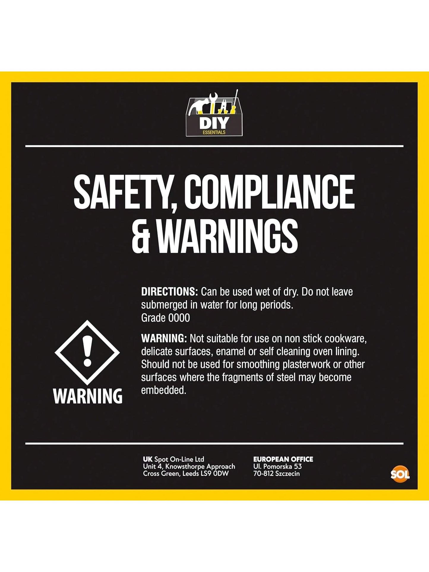 SOL 1 Meter Steel Wire Wool Pad - 1m Long X 7cm Wide - Grade 0000 - Steel Wool Mice For Polishing, Cleaning, Blocking Small Holes For Mice Rodent Control - Ultra Fine - Multipurpose