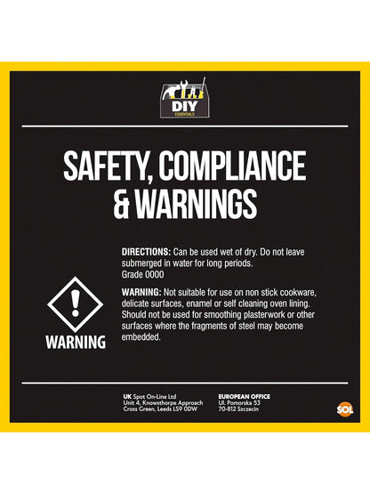 SOL 1 Meter Steel Wire Wool Pad - 1m Long X 7cm Wide - Grade 0000 - Steel Wool Mice For Polishing, Cleaning, Blocking Small Holes For Mice Rodent Control - Ultra Fine - Multipurpose