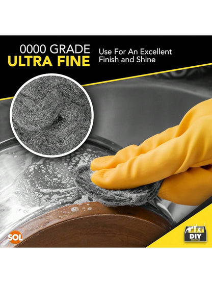 SOL 1 Meter Steel Wire Wool Pad - 1m Long X 7cm Wide - Grade 0000 - Steel Wool Mice For Polishing, Cleaning, Blocking Small Holes For Mice Rodent Control - Ultra Fine - Multipurpose