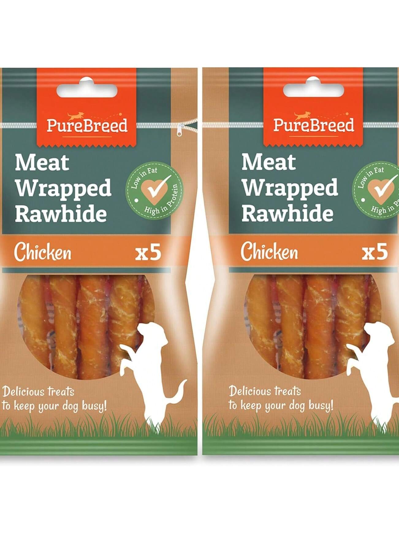 SOL 10pk Meat Wrapped Delicious Dog Treats, Twist Rawhide Sticks In Savoury Chicken Flavour, Puppy Chews For Reward & Training, Low Fat, High Protein Dog Chew Sticks Convenient For Travel & Walks