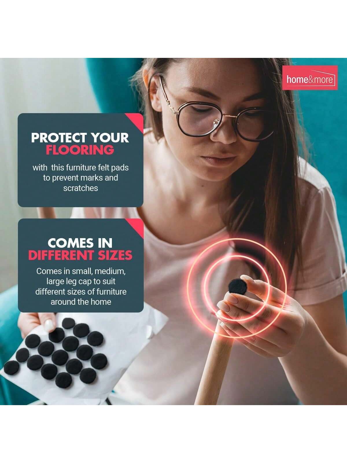 SOL 200pk Felt Pad For Furniture Feet – Felt Floor Protectors For Chairs & Furniture Legs – Chair Leg Floor Protectors To Protect Hardwood Floors