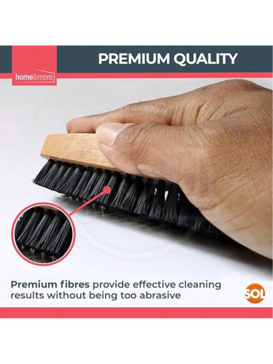 SOL 2pk Shoe Brush Set & 3 Black Shoe Polish – Leather Boot Polish Kit – Includes Soft & Stiff Brushes, 3 Wax Tins For Leather Care, Cleaning, Conditioning, Shine & Scuff Covering