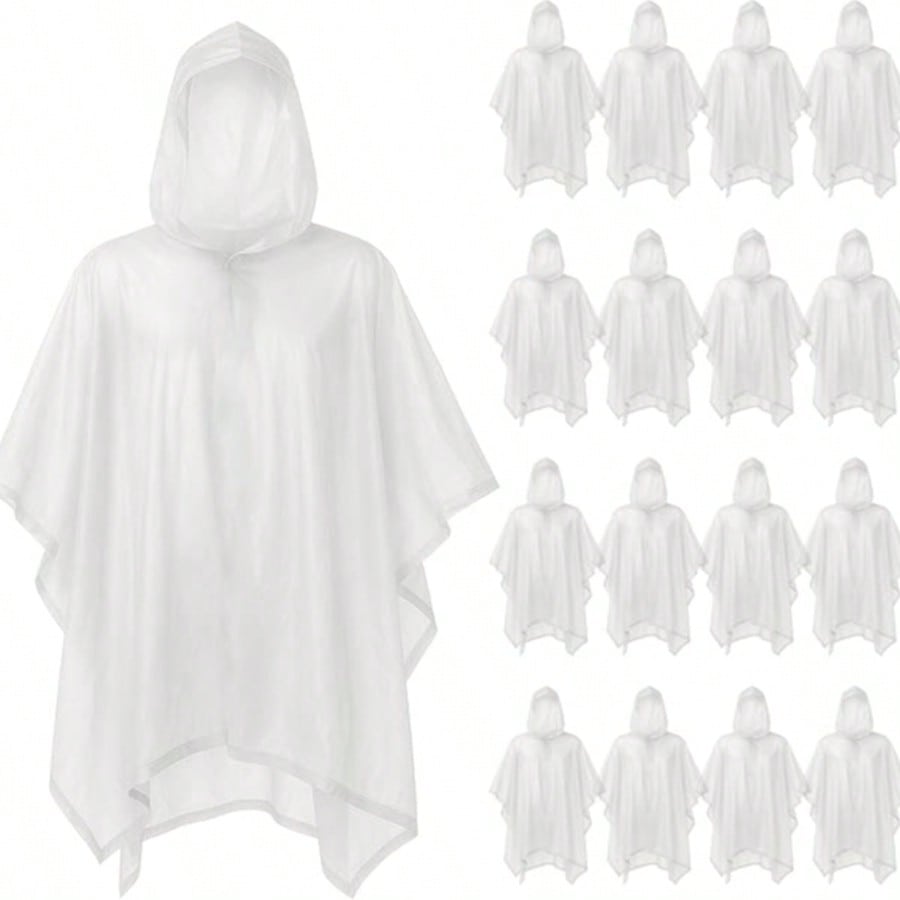 SOL 16pk Rain Poncho, Clear Waterproof Coats, Raincoats, And Capes For Adults, Women, And Men, Disposable Plastic Rain Cover, Compact And Portable, Ideal For Travel, Festivals, And Outdoor Events