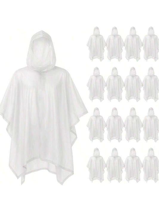 SOL 16pk Rain Poncho, Clear Waterproof Coats, Raincoats, And Capes For Adults, Women, And Men, Disposable Plastic Rain Cover, Compact And Portable, Ideal For Travel, Festivals, And Outdoor Events