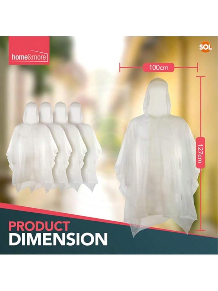 SOL 16pk Rain Poncho, Clear Waterproof Coats, Raincoats, And Capes For Adults, Women, And Men, Disposable Plastic Rain Cover, Compact And Portable, Ideal For Travel, Festivals, And Outdoor Events