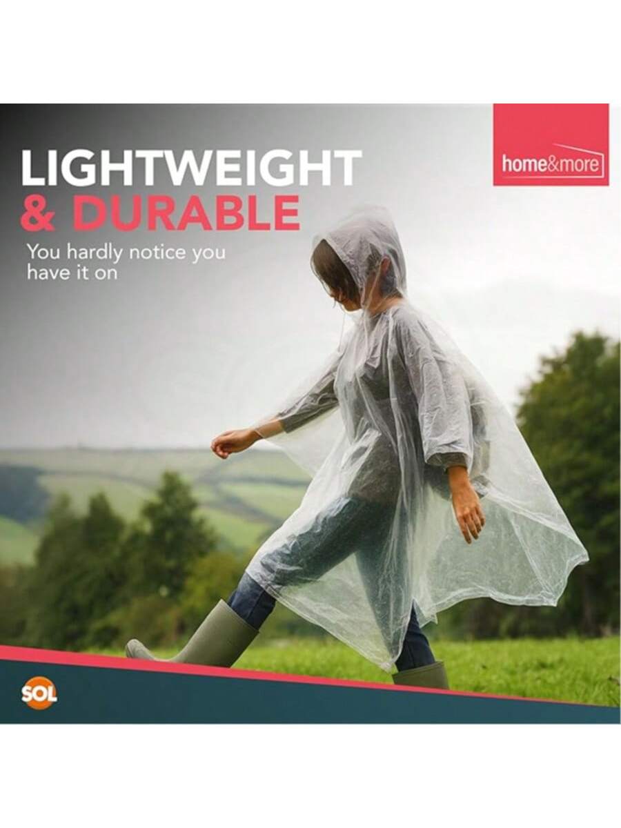SOL 16pk Rain Poncho, Clear Waterproof Coats, Raincoats, And Capes For Adults, Women, And Men, Disposable Plastic Rain Cover, Compact And Portable, Ideal For Travel, Festivals, And Outdoor Events