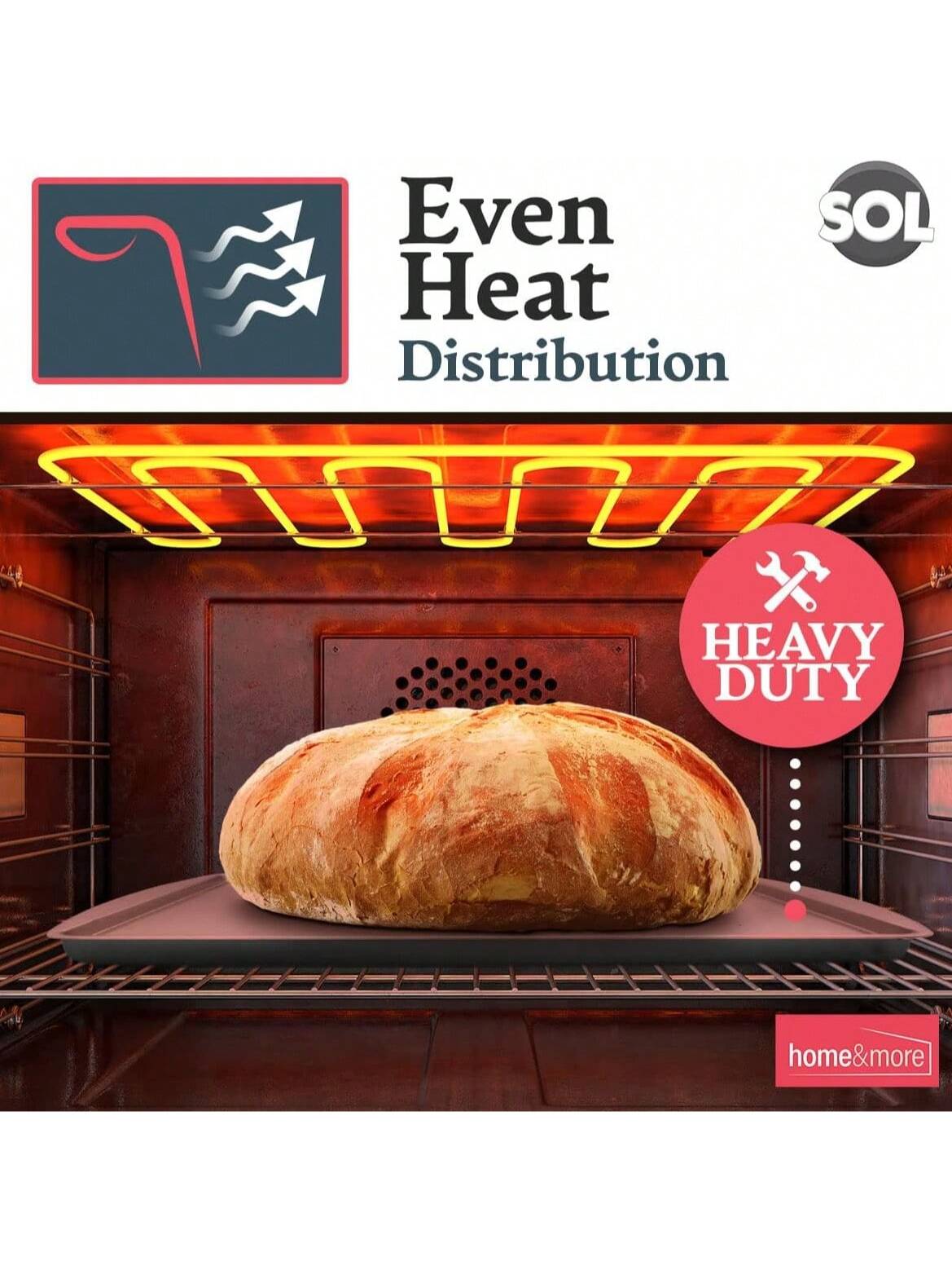 SOL 2pk Everyday Oven Tray – 38x25cm Non-Stick Stainless Steel Roasting And Baking Trays – Heavy-Duty Cookware For Everyday Meals – Dishwasher – Oven And Freezer Friendly