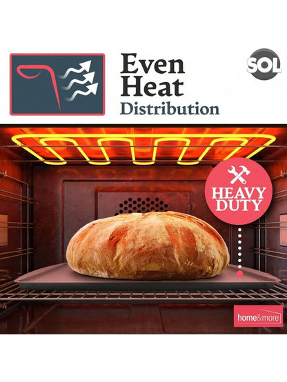 SOL 2pk Everyday Oven Tray – 38x25cm Non-Stick Stainless Steel Roasting And Baking Trays – Heavy-Duty Cookware For Everyday Meals – Dishwasher – Oven And Freezer Friendly