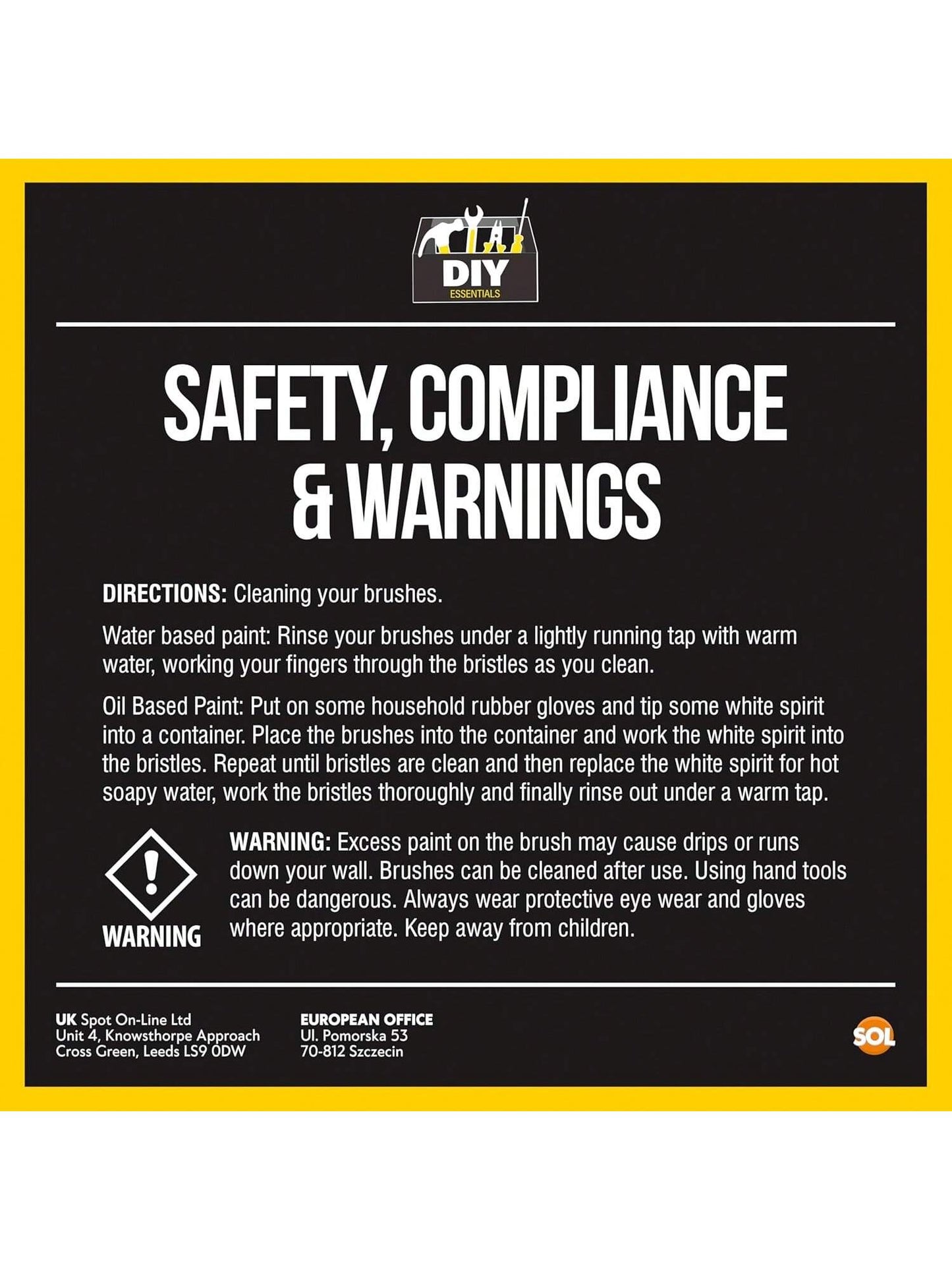 SOL 2pk 4" Paint Brush – Large Paint Brushes For Interior & Exterior Painting – Ideal For Fences, Decking, Sheds & Outdoor Use