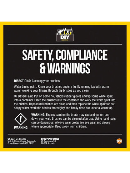 SOL 2pk 4" Paint Brush – Large Paint Brushes For Interior & Exterior Painting – Ideal For Fences, Decking, Sheds & Outdoor Use