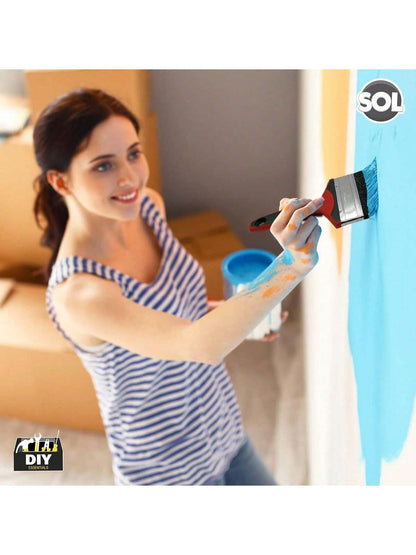 SOL 2pk 4" Paint Brush – Large Paint Brushes For Interior & Exterior Painting – Ideal For Fences, Decking, Sheds & Outdoor Use
