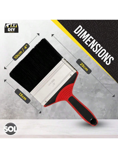 SOL 2pk 4" Paint Brush – Large Paint Brushes For Interior & Exterior Painting – Ideal For Fences, Decking, Sheds & Outdoor Use