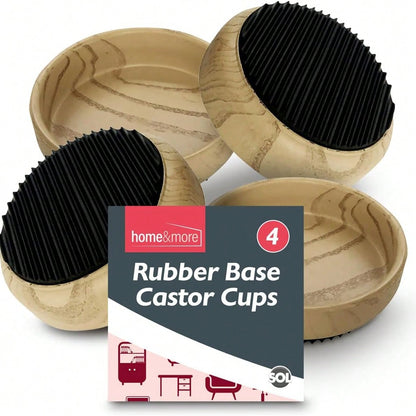 SOL 12pk Rubber Case Castor Cups - Non-Slip Caster Cups To Protect Wooden Floors And Carpets - Floor Protectors For Furniture Legs, Chairs, Tables, Sofas & Heavy Furniture