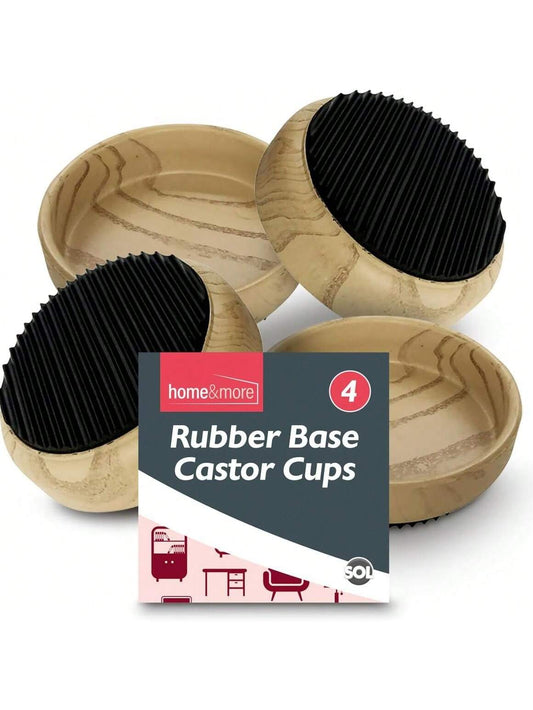 SOL 12pk Rubber Case Castor Cups - Non-Slip Caster Cups To Protect Wooden Floors And Carpets - Floor Protectors For Furniture Legs, Chairs, Tables, Sofas & Heavy Furniture