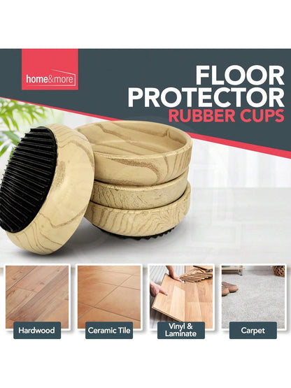 SOL 12pk Rubber Case Castor Cups - Non-Slip Caster Cups To Protect Wooden Floors And Carpets - Floor Protectors For Furniture Legs, Chairs, Tables, Sofas & Heavy Furniture