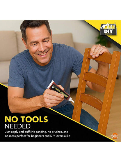 SOL 60g Furniture Repair Cream – 3pk 20g White, Sapele And Cedar Colour Wood Scratch Remover For Tables, Cabinets And Flooring – Surface Restorer For Marks, Scuffs And Wood Touch-Ups In Home Or Office