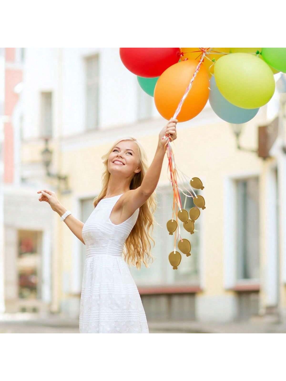 SOL 24pk Helium Balloon Weights - Gold Plastic Party Accessories - Perfect For Securing Balloons At Birthdays, Weddings, New Year - Heavy Duty 205g Weights For Decorations And Large Celebrations