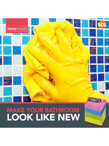 SOL 20pk Microfibre Cloths For Cleaning, 28x28cm Lint-Free Cleaning Cloths, Reusable, Quick-Drying, Perfect For Windows, Kitchens, Cars, Bathrooms & Professional Cleaning Tasks