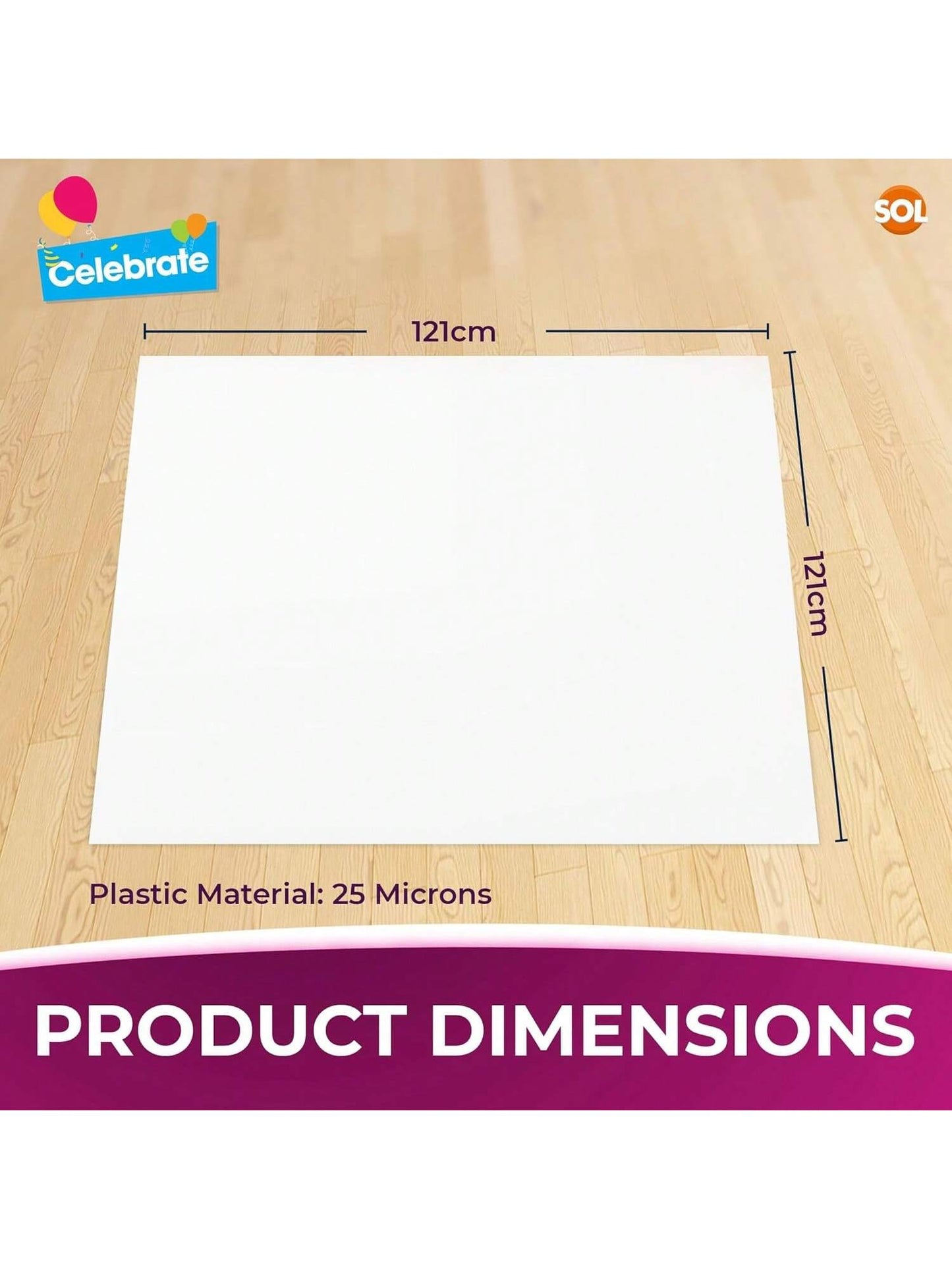 SOL 9pk White Table Cloth Party 121x121cm Plastic Cover Tablecloth Disposable For Parties - Heavy Duty Spill Protection - Opaque Design For Weddings, Buffets, Catering, Gender Reveals & Events