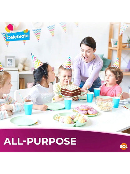 SOL 9pk White Table Cloth Party 121x121cm Plastic Cover Tablecloth Disposable For Parties - Heavy Duty Spill Protection - Opaque Design For Weddings, Buffets, Catering, Gender Reveals & Events