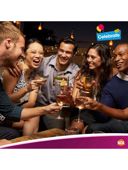 SOL 50pk Paper Cocktail Umbrellas - Assorted Colours For Drinks & Snacks - Durable Party Accessories For Hawaiian, Pool, Beach, Summer & Birthday Parties - Eye-Catching Designs For Drinks & Appetisers