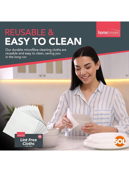 SOL 10pk Lint Free Cloths For Oiling Wood, 30x30cm Cleaning Cloths, Reusable, Soft, Durable, And Scratch-Free, Perfect For Screen Cleaning, Glass And Dust Removal, Ideal For Home, Office And Car Use