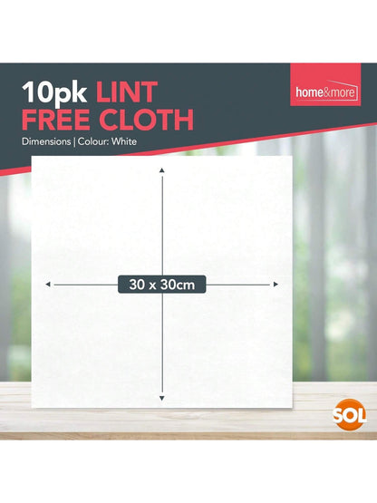SOL 10pk Lint Free Cloths For Oiling Wood, 30x30cm Cleaning Cloths, Reusable, Soft, Durable, And Scratch-Free, Perfect For Screen Cleaning, Glass And Dust Removal, Ideal For Home, Office And Car Use
